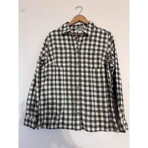 Duluth Flannel Swingin' Legendary Movement Women's Green Spring Plaid Farm Chore